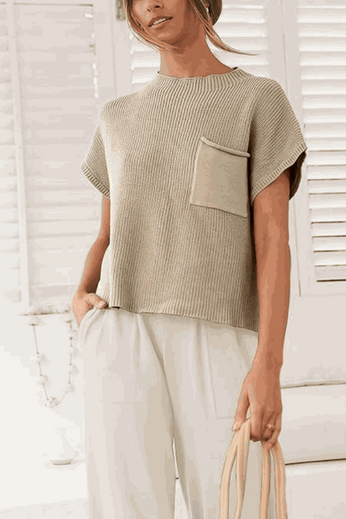 Comfy Couture Knit Sweater two-piece set with knit pullover and high-waisted pants in neutral tones