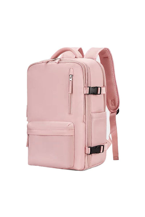 Chic Wanderlust Waterproof Backpack in pink with multiple compartments and ergonomic padded straps