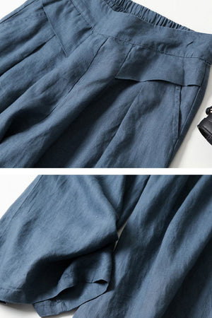 Sun-Kissed Elegance lightweight navy blue palazzo pants with breathable fabric and flattering fit