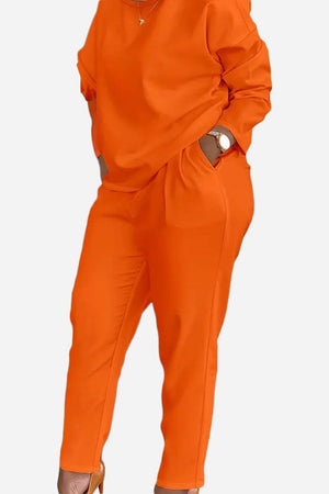 Vibrant orange two-piece cotton set with comfortable fit and stylish design