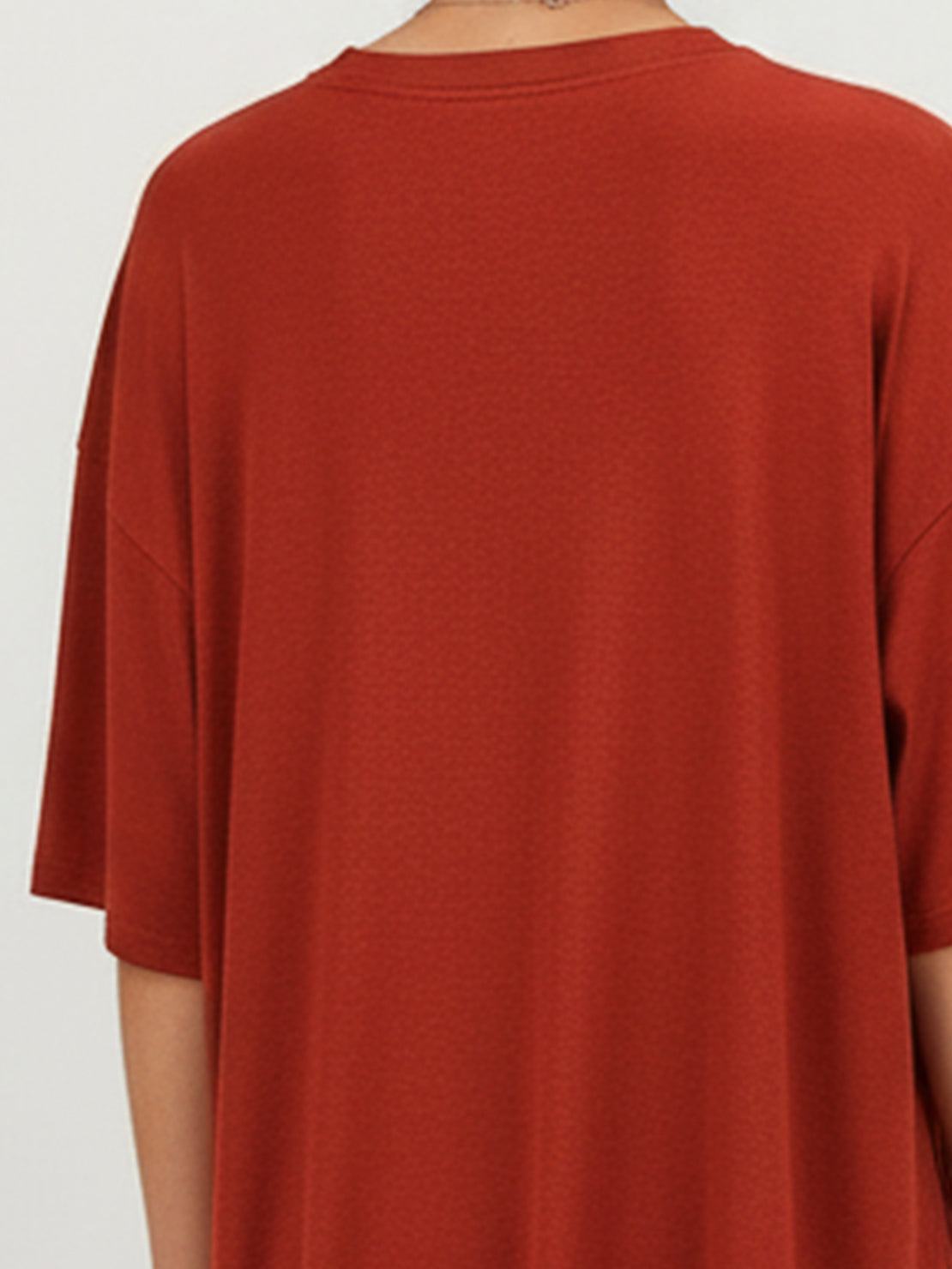 Oversized long-line loungewear set with pullover and straight-leg pants in soft knit fabric