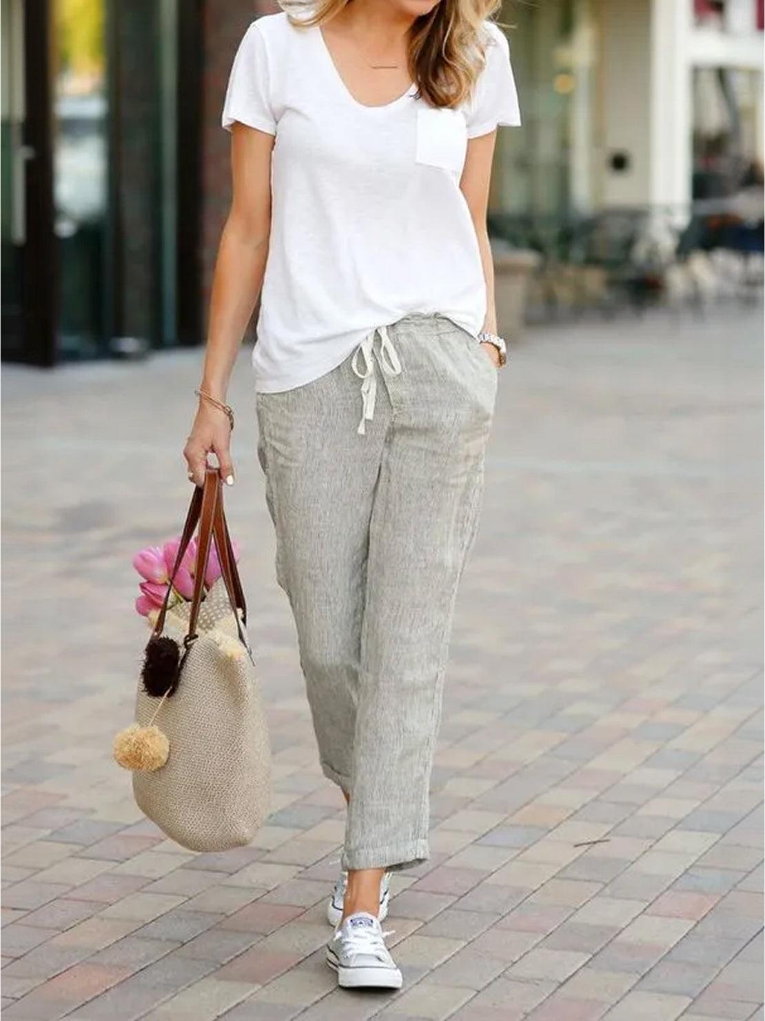 Breezy relaxed fit straight pants in black with supreme comfort and stylish drape