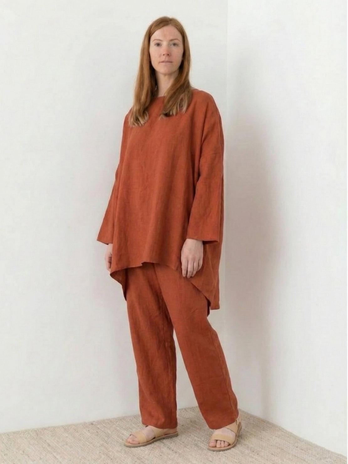 Everyday fashion loose-fit two-piece matching set with comfortable breathable fabric and versatile casual style