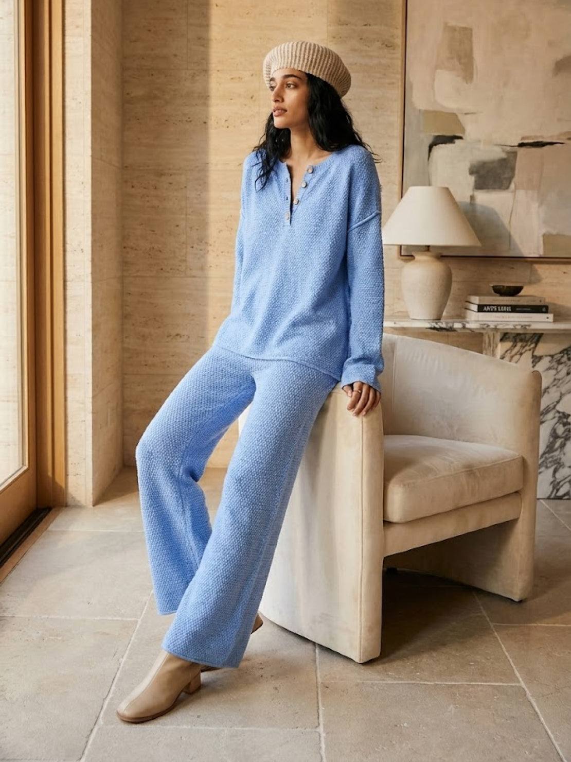 two-piece oversized set for multi-weather comfort with relaxed fit and wrinkle-resistant fabric