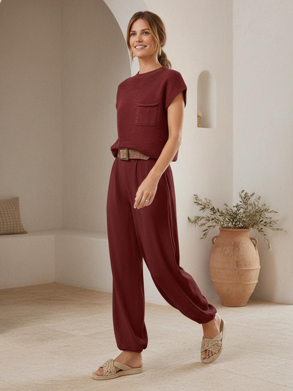 Comfy Couture Knit Sweater two-piece set with soft knit fabric and relaxed fit for casual and stylish wear