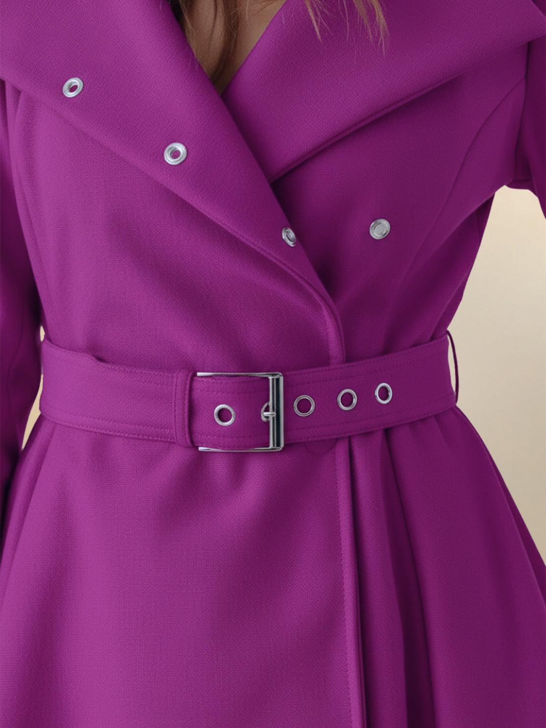 Water-repellent A-line hooded raincoat with feminine fit and insulated lining