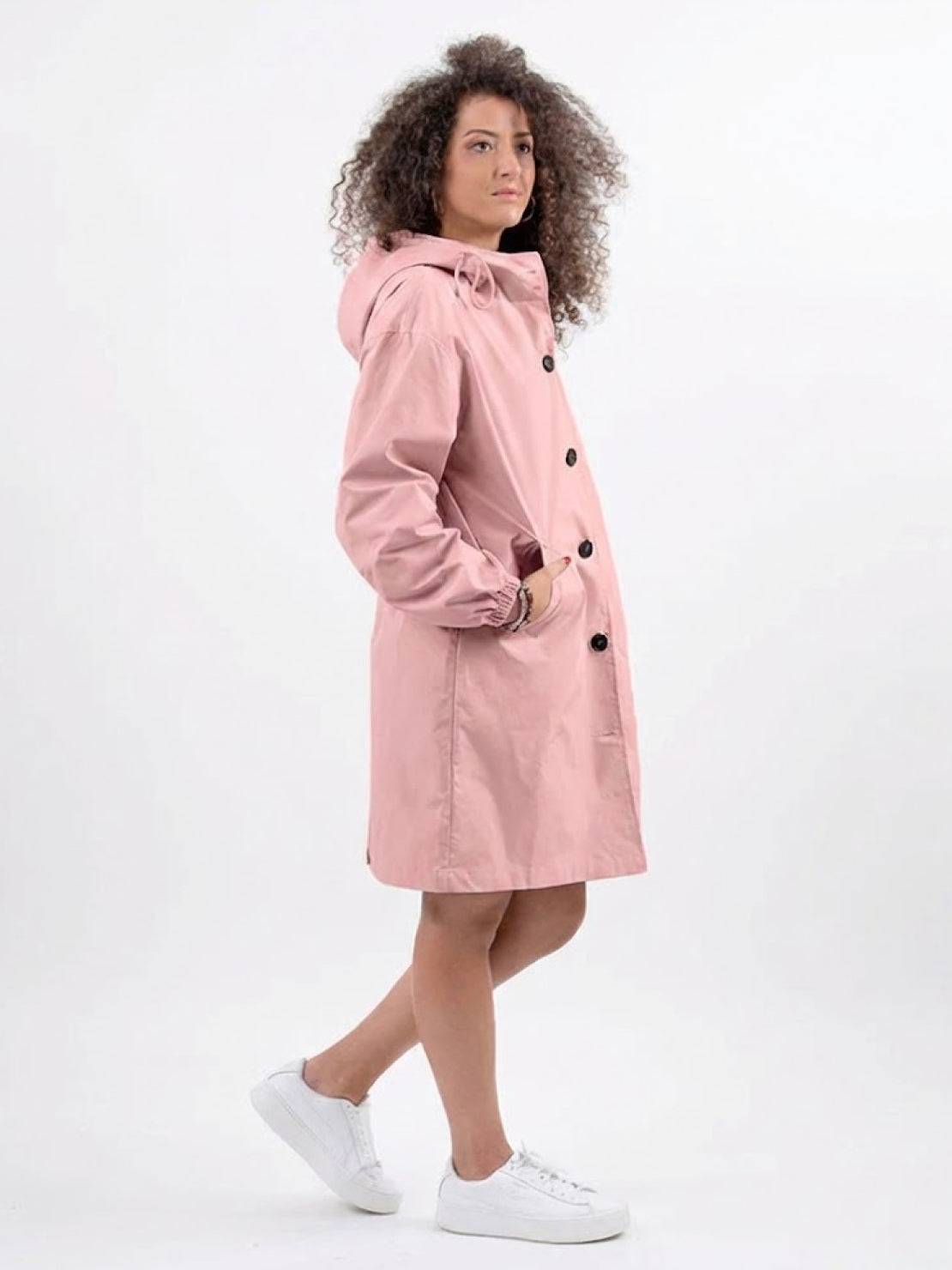 Water-resistant oversized hooded windbreaker rain jacket for outdoor activities