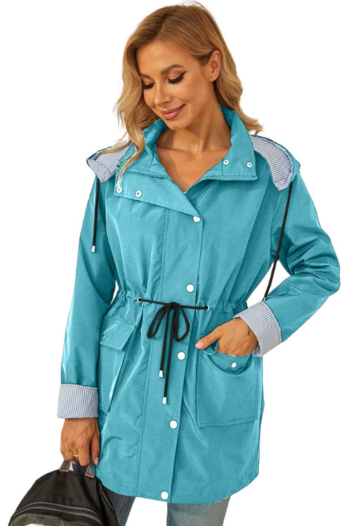 Water Resistant Hooded Striped Windbreaker Rain Jacket - Halloween Collection