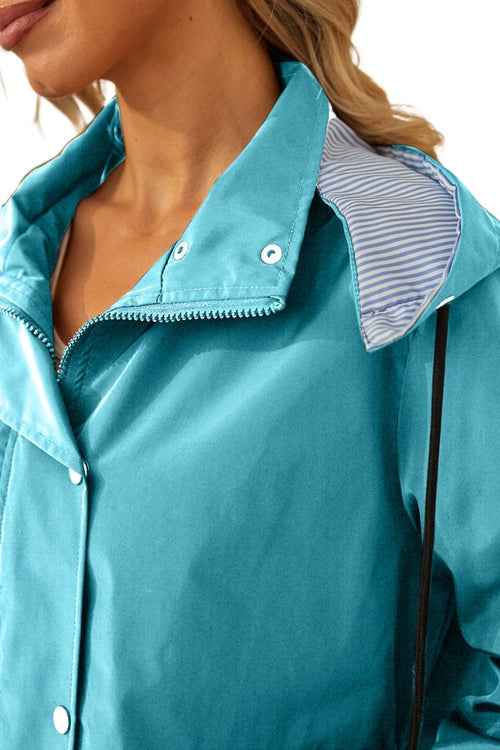 Water Resistant Hooded Striped Windbreaker Rain Jacket - Halloween Collection