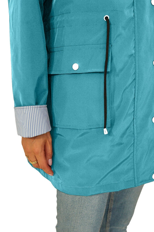 Water Resistant Hooded Striped Windbreaker Rain Jacket - Halloween Collection