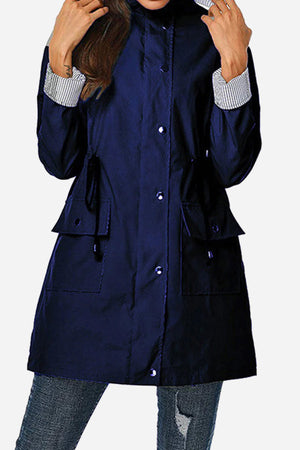 Water Resistant Hooded Striped Windbreaker Rain Jacket - Halloween Collection