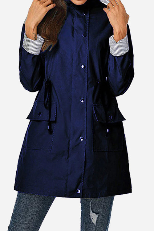 Water Resistant Hooded Striped Windbreaker Rain Jacket - Halloween Collection