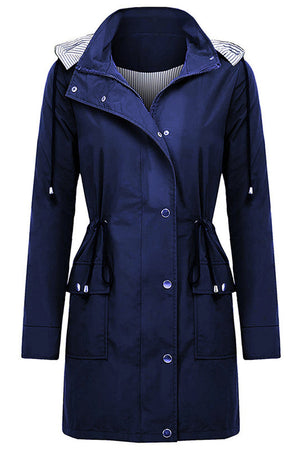 Water Resistant Hooded Striped Windbreaker Rain Jacket - Halloween Collection