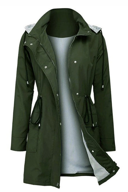 Water Resistant Hooded Striped Windbreaker Rain Jacket - Halloween Collection
