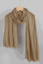 Lightweight eco-linen Color-POP Scarf in neutral beige, perfect all-weather accessory