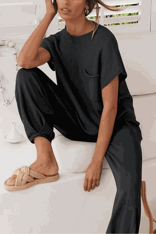 Comfy Couture Knit Sweater Two-Piece Set