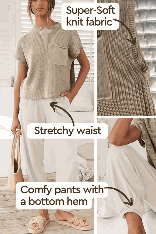 Comfy Couture Knit Sweater Two-Piece Set
