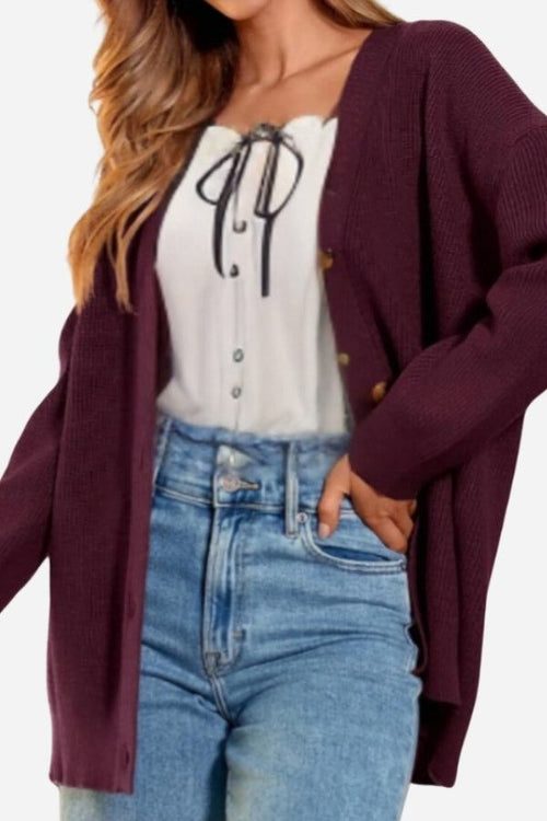 Relaxed Fit Oversized Button Down Knitwear Cardigan - Halloween Collection