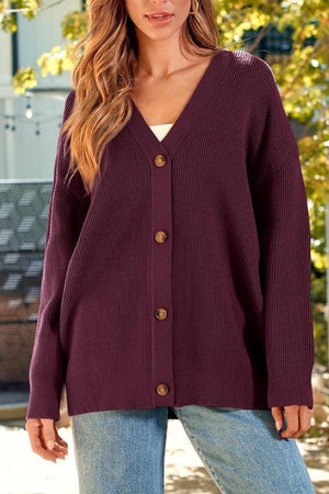 Relaxed Fit Oversized Button Down Knitwear Cardigan - Halloween Collection