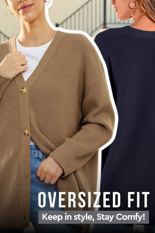 Relaxed Fit Oversized Button Down Knitwear Cardigan - Halloween Collection