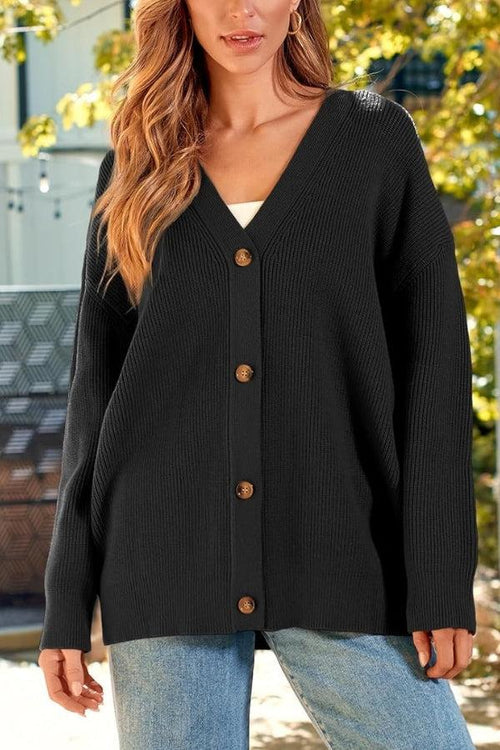 Relaxed Fit Oversized Button Down Knitwear Cardigan - Halloween Collection