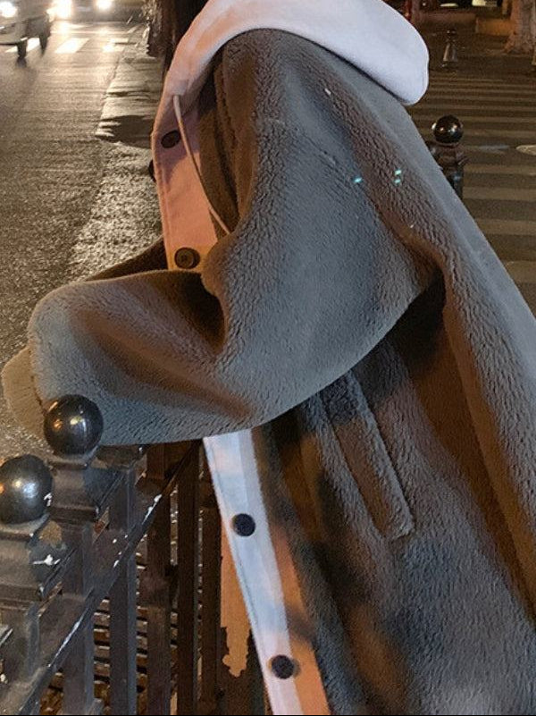 cozy oversized sherpa long coat with flattering silhouette perfect for everyday wear