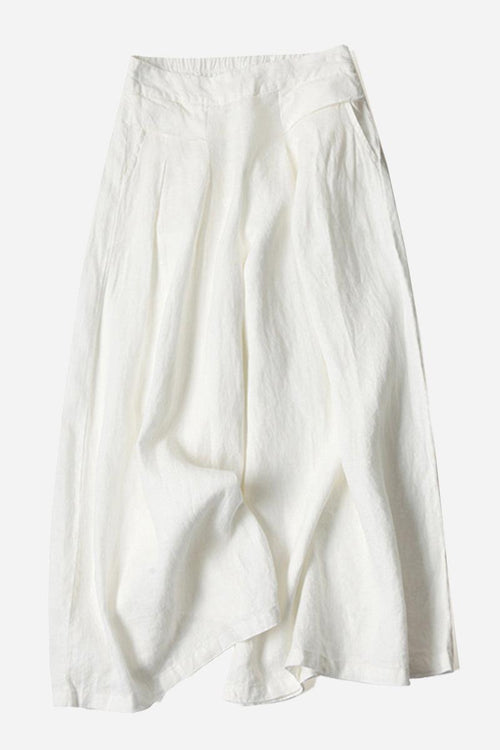 Sun-Kissed Elegance lightweight white palazzo pants breathable fabric summer wear