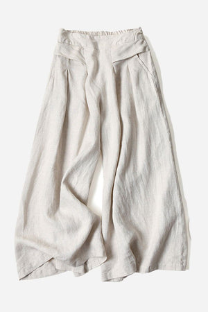 Sun-Kissed Elegance lightweight breathable wide-leg palazzo pants in neutral beige tone