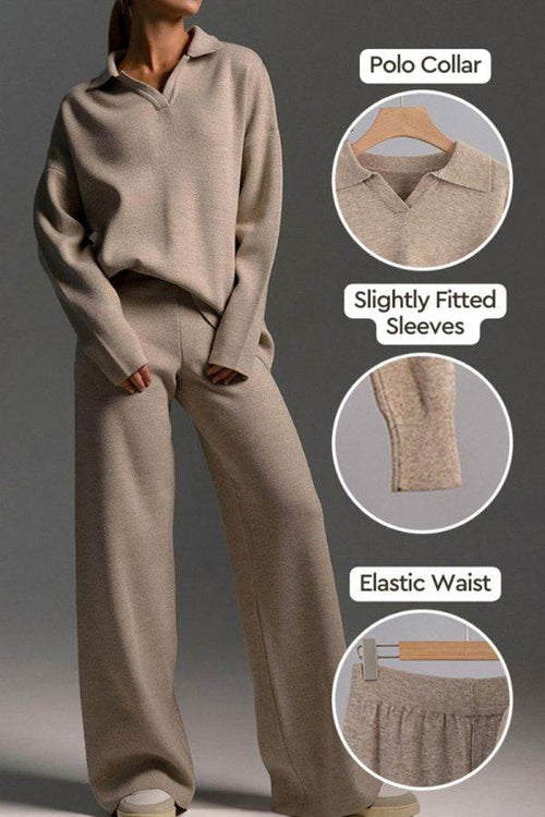 Plush & Preppy Camel Two-Piece Set