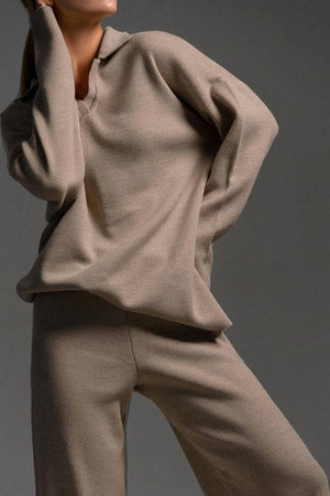 Plush & Preppy Camel Two-Piece Set