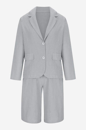 Blazer and High-Waisted Shorts Two-Piece Set