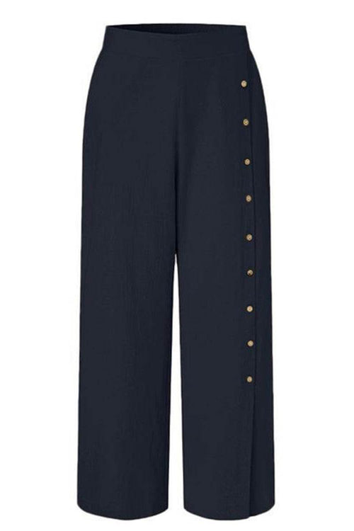 Button Wide Leg Pants