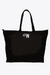 Black waterproof travel bag with sturdy handles and minimal design, spacious for everyday and travel use.