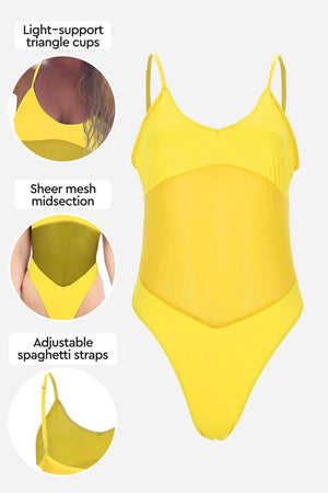 Mesh Tan-Through One Piece Swimsuit