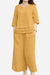 Cotton casual solid color women's pants set in mustard yellow with relaxed fit and breathable fabric