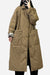 Plus size oversized brown windbreaker parka with large front pockets and long sleeves.