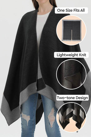 One Size Elegant Knitted Poncho