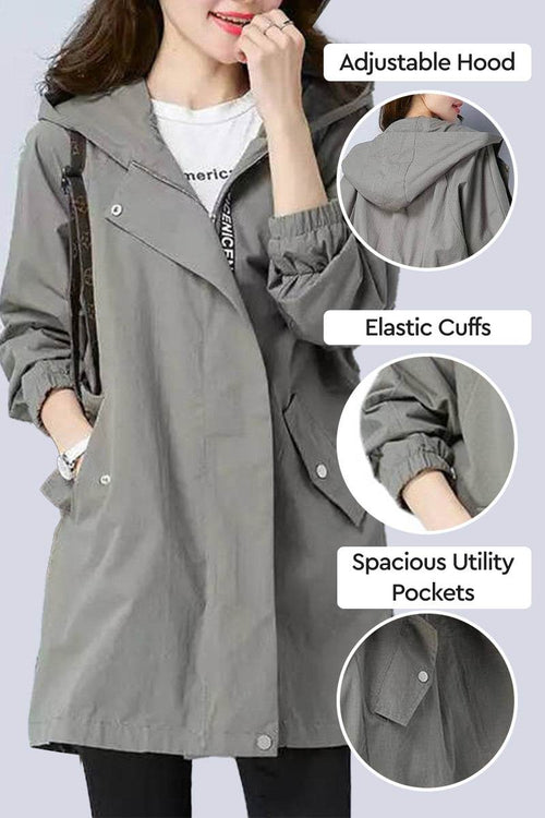 Fashion Hooded Trench Coat