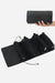 Compact black nylon travel makeup bag with multiple zippered compartments, water-resistant and lightweight for organized beauty essentials on the go.