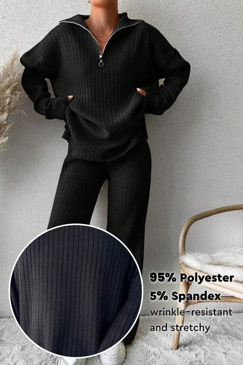 Curve-Loving Knit Work from Home Comfort Set