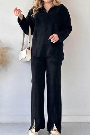 Curve-Loving Knit Work from Home Comfort Set