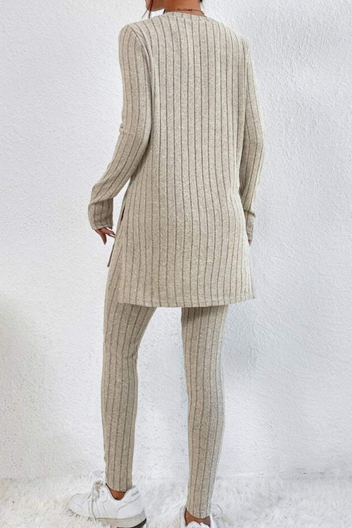 Butter Touch Ribbed Two-Piece Set