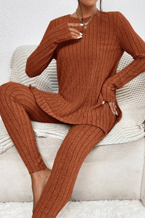 Butter Touch Ribbed Two-Piece Set