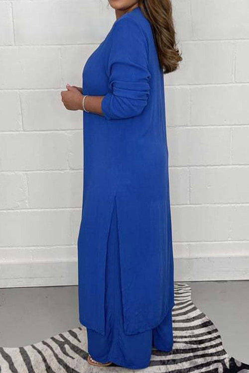 Urban Chic V-Neck Split Top Two-Piece Set