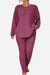 Body Confident Oversized Knit two-piece set in cozy textured plum fabric with relaxed fit top and matching pants.