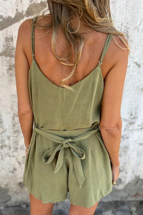 100% Pure Linen Breathable Natural Comfort Jumpsuit