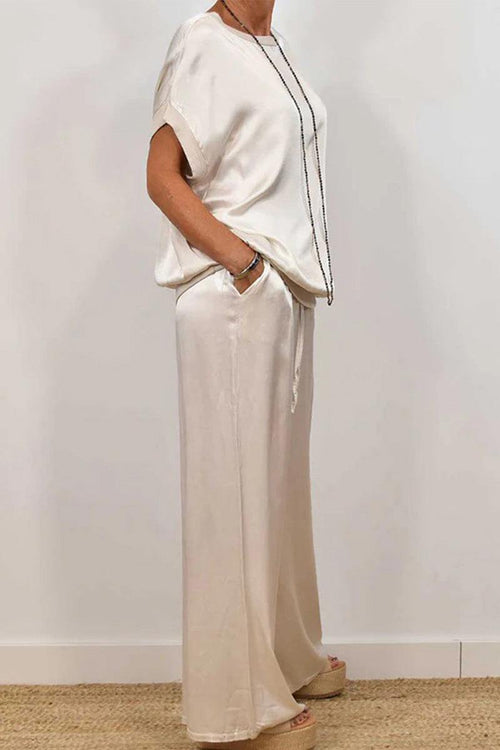 "Silken Escape" Satin Two-Piece Set