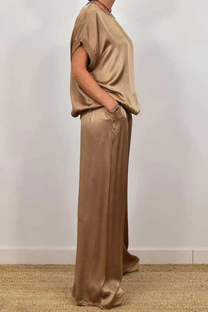 "Silken Escape" Satin Two-Piece Set