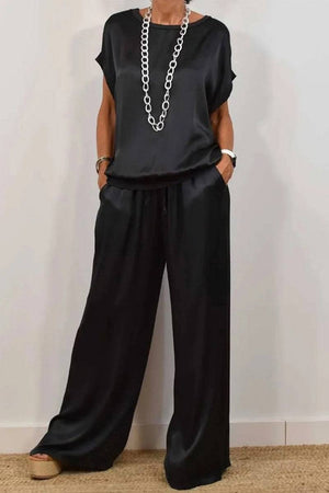 "Silken Escape" Satin Two-Piece Set