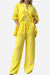 Yellow 100% cotton double comfort two-piece set with relaxed fit top and drawstring pants for breathable casual wear